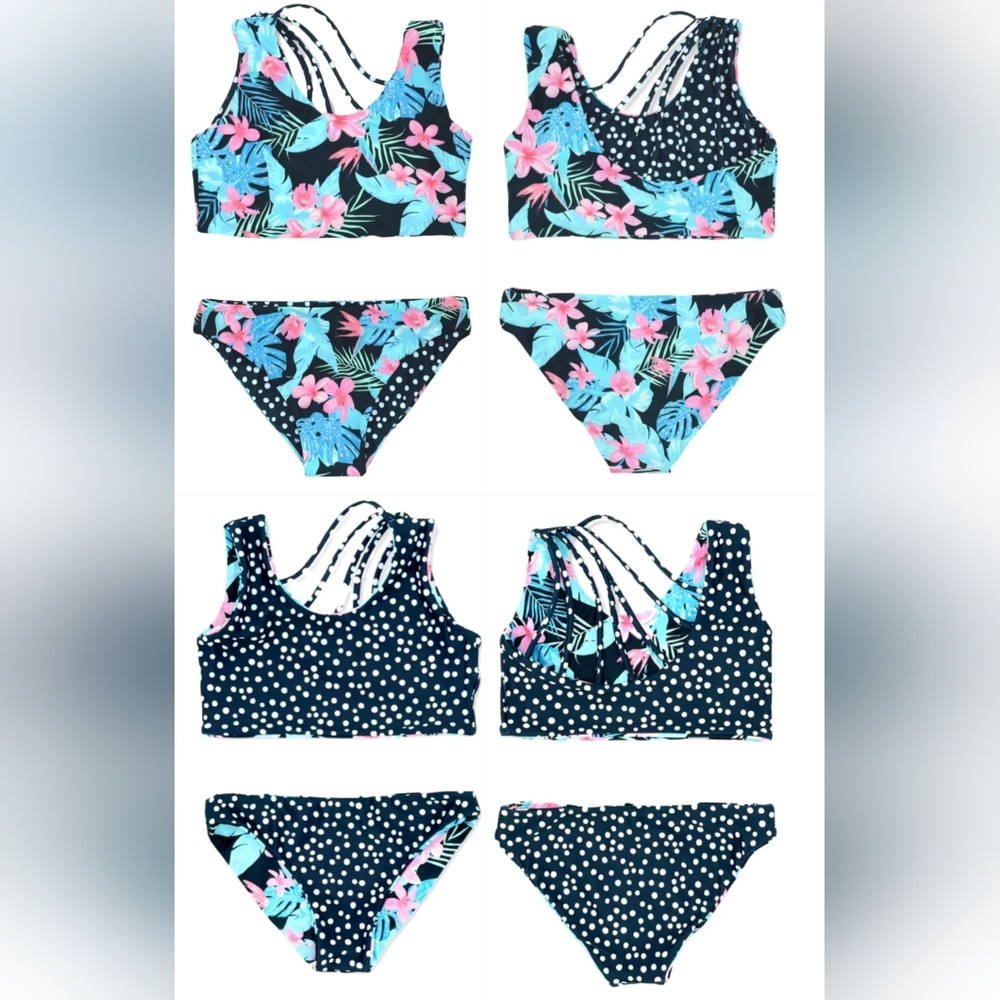 Feather 4 Arrow Size 5 Reversible Floral & Polka Dot Bikini Set